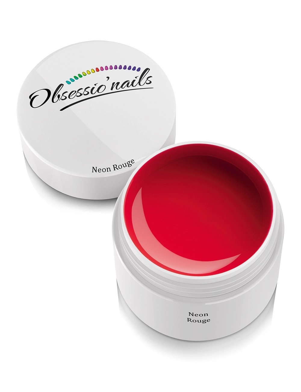 Gel uv pour ongles, couleur rouge neon.
